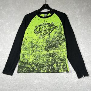 NO FEAR Jersey Shirt Men’s Medium Black Green MX Motocross BMX Racing 90s Theme